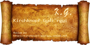 Kirchknopf Györgyi névjegykártya